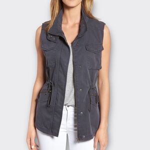 CASLON Nordstom Utility Vest Sleeveless Jacket Outdoor Gorpcore Hike Blue Grey M